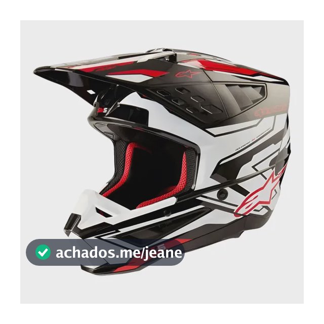 Capacete Alpinestars Sm5 Action 2 Preto/branco Motocross