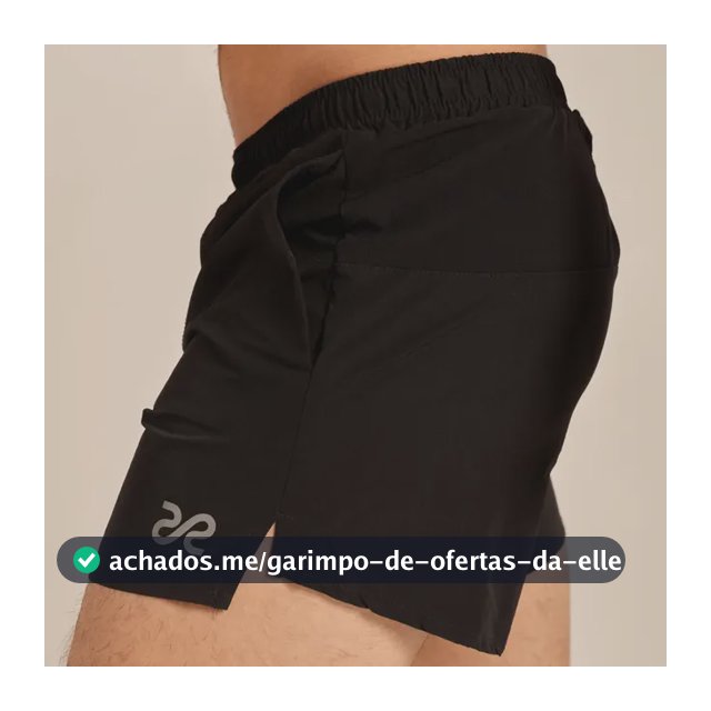 Short Hybrid Corrida Masculino Hound Com Sunga E Bolso Preto