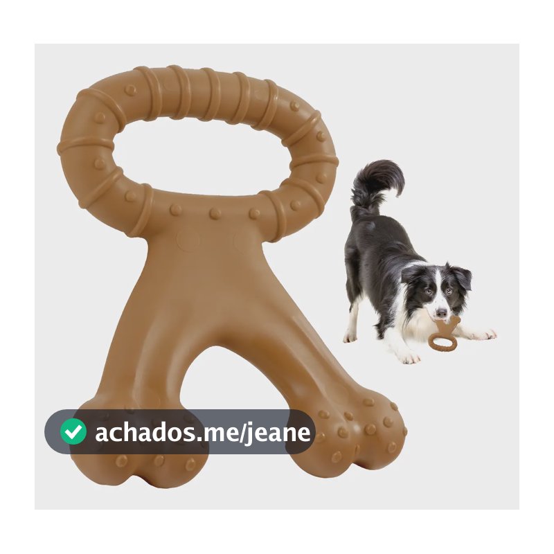 Cães Mordedor Osso Resistente Maciço Bacon Cor Marrom Nylon