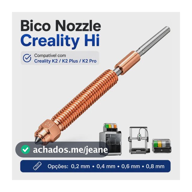 Bico Nozzle Para Creality Hi K2 Plus Pro 0.2 0.4 0.6 0.8 Mm 0.4 Mm