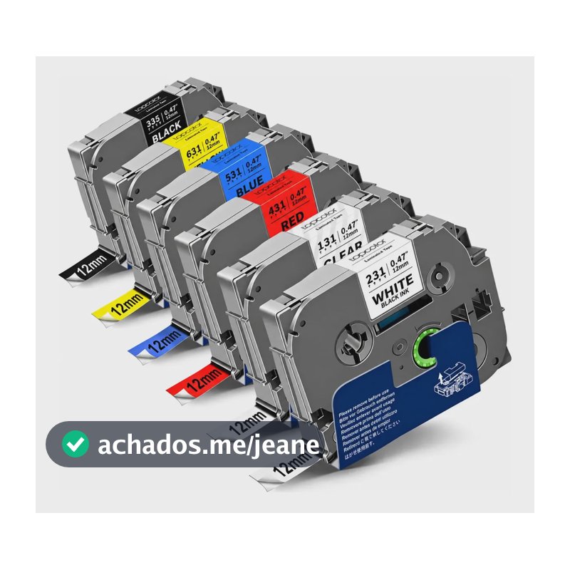 Kit 6 Fitas Tze Tz 231 Compatível P/ Brother 12mm Colors Colors