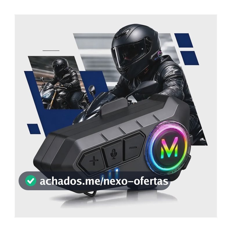 Fone De Ouvido Para Capacete Bluetooth Headset Rgb Sem Fio