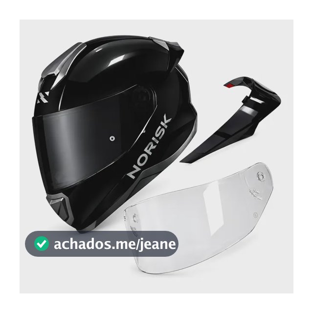 Capacete Norisk Razor Black Edition Com 2 Viseiras + Spoiler