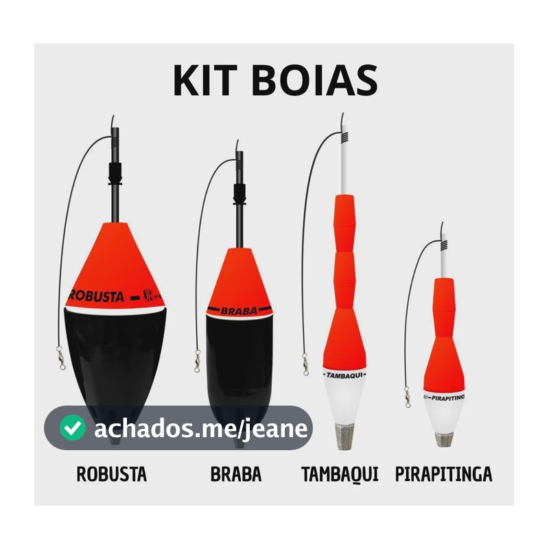 Kit 2 Boias Cevadeiras + 2 Torpedos / Pino Jr Pesca Vermelho