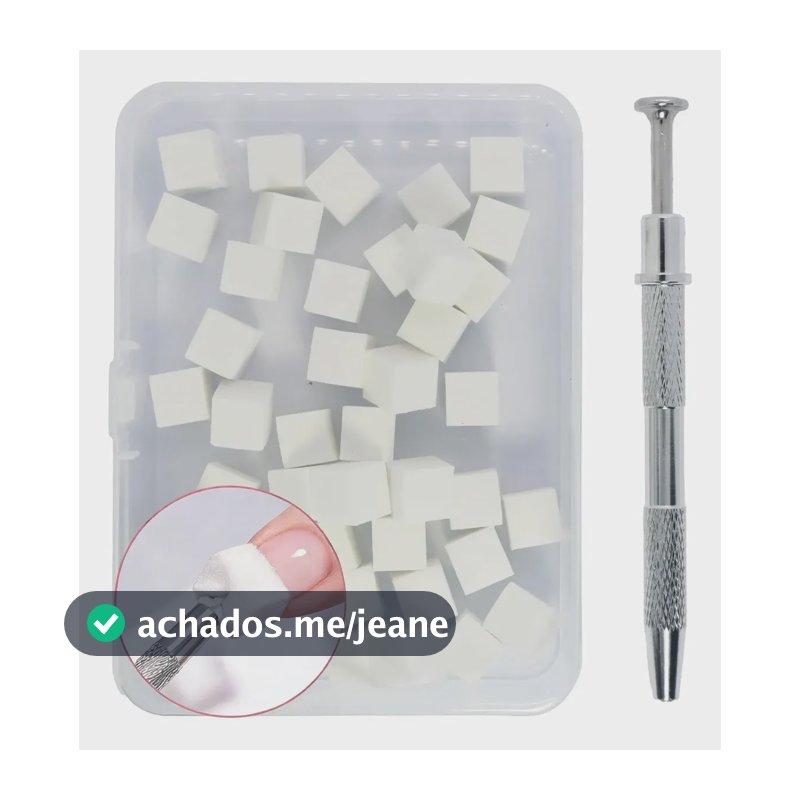 50pç Esponja Bloco Esfumar C/ Caneta Decoração Unha Degrade Branco