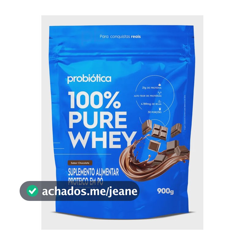 Whey Concentrado 100% Pure Whey Chocolate Refil 900g Probiótica