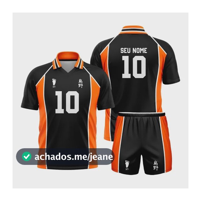 Kit Camisa + Short Karasuno Anime Haikyuu Personalizável