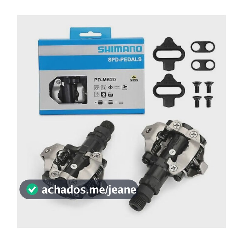 Pedal Shimano Clip Pd M520 Preto Com Taquinhos