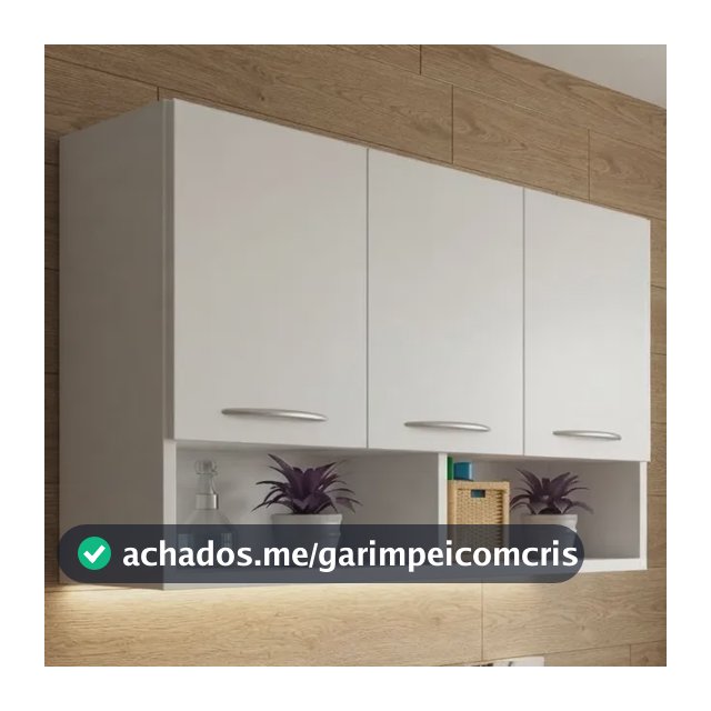 Armário Aéreo Suspenso Em Mdp 90x62x27 C/ Espaço Decorativo Branco