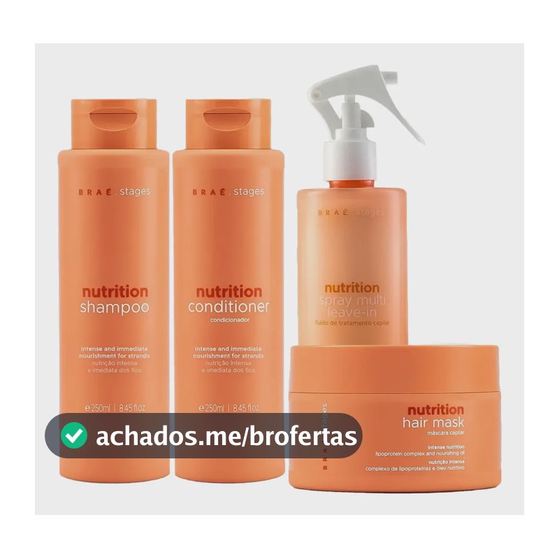 Stages Nutrition Sh + Cd + Máscara + Leave-in - Braé