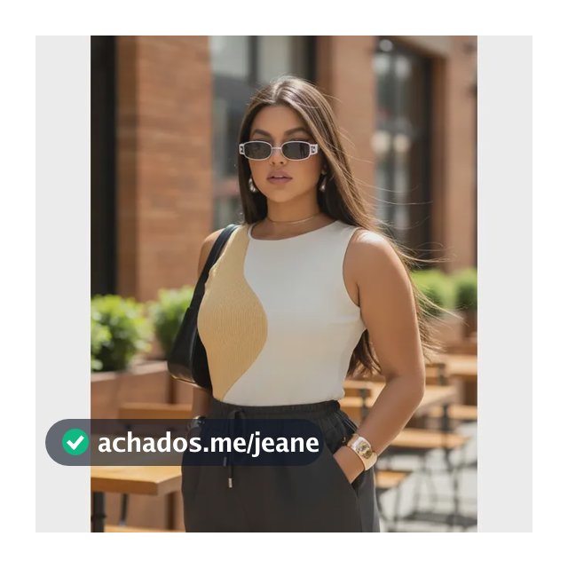 Blusa Feminina Canelada Bicollor Casual Regata Básica