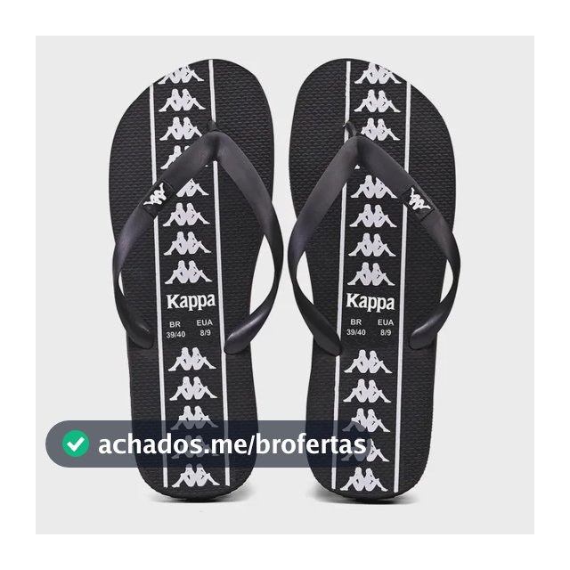 Chinelo Kappa Beach Adulto Unissex Em Borracha