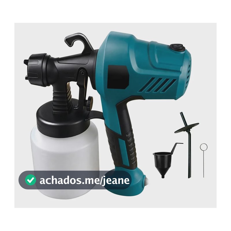 Pistola De Pintura Elétrica Pulverizador 800ml Profissional Azul 220v