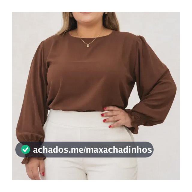 Blusa Feminina Manga Longa Plus Size Alfaiataria Elegante