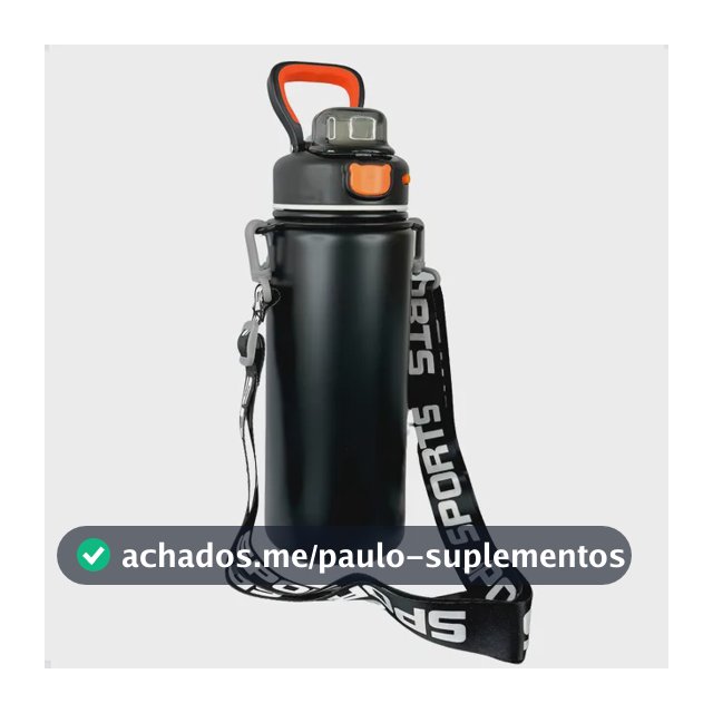 Garrafa Isotérmica Inox A Vácuo Parede Dupla Antivasamento Preto