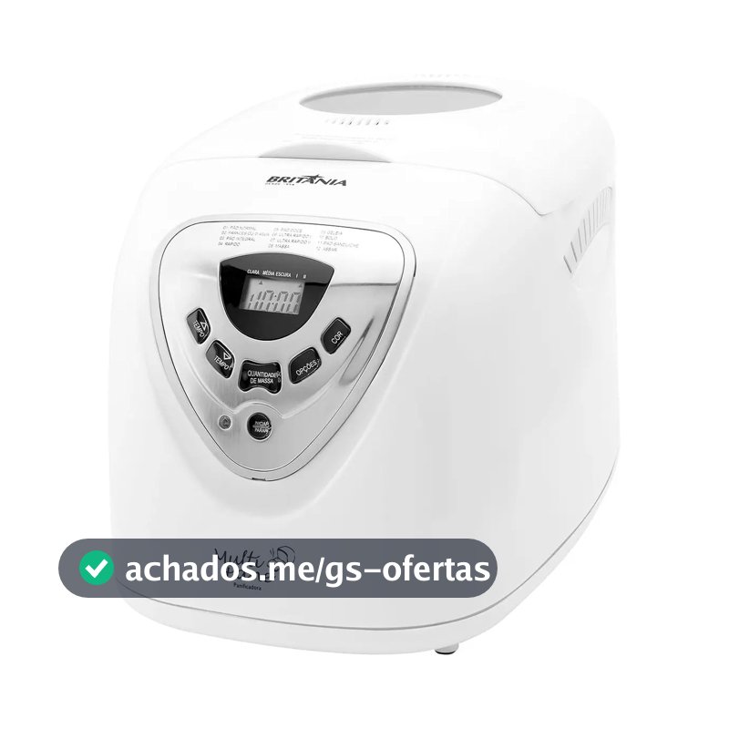 Panificadora Multipane Com 12 Programas E Potência De 550w Antiaderente Cor Branca Britânia