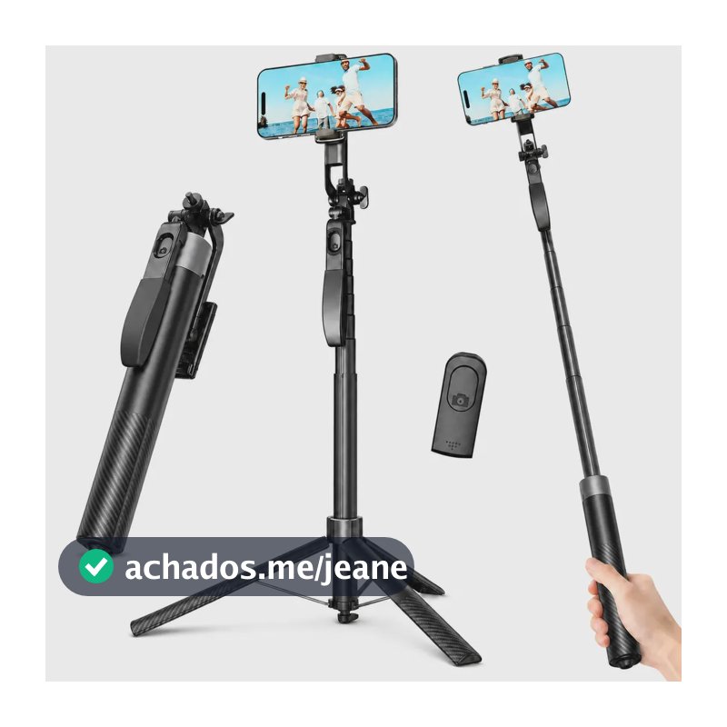 Tripé para Celular e Câmera Lention L17 com Controle Bluetooth de até 182 cm