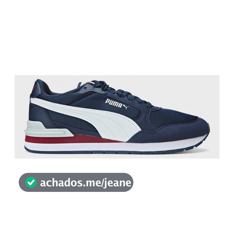 Tênis Masculino St Runner V4 Mesh Puma Club Navy-puma White-team Regal Red-plat Liso 42 Eu