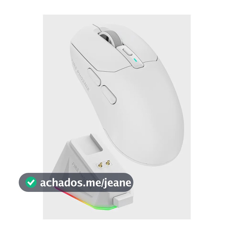 Mouse Gamer Sem Fio Fire Phoenix 24000dpi Paw3311 Bk-r3x Cor Branco