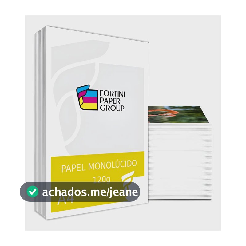 Papel Monolúcido Branco 120g A4 250 Folhas 1 Face Brilho. Branco