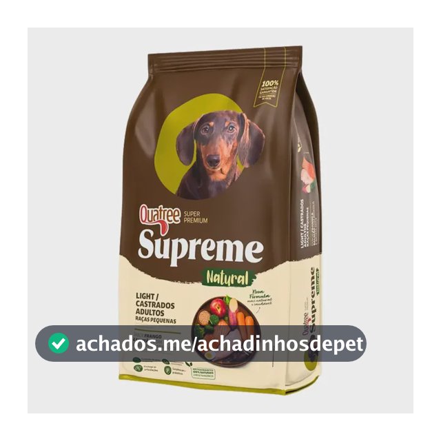 Quatree Supreme Cão Light Castrado Adulto Raças Peq. 10,1 Kg