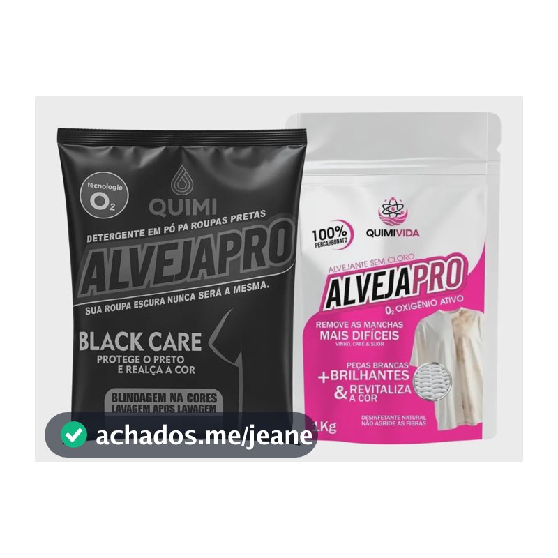 Kit 100% Percarbonato De Sodio Para Roupas Brancas E Pretas AlvejaPro 2kg