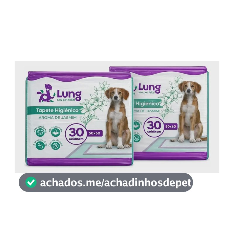Kit 2 Tapete Higiênico 50x60 30un Aroma Jasmim Cachorro Pet
