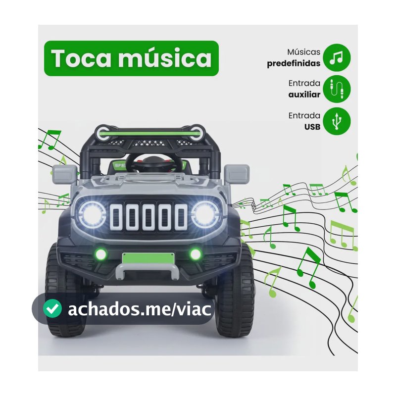 Carrinho Elétrico Infantil Mini Carro Brinquedo Passeio Cinza