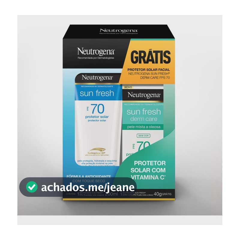 Kit Protetor Solar Neutrogena Promopack Corporal Fps70 200ml + Neutrogena Sun Fresh Facial Fps70 40g
