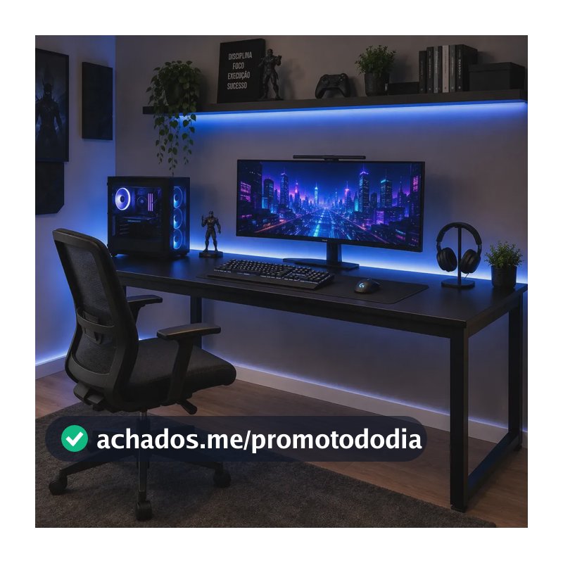 Mesa Para Pc Gamer Industrial 150cm Com Estrutura Em Aço Preto
