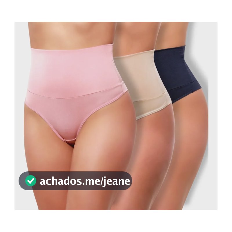 Kit 3 Calças Fio Duplo/cos Alto Segura Barriga Modeladora 2 Sortido M