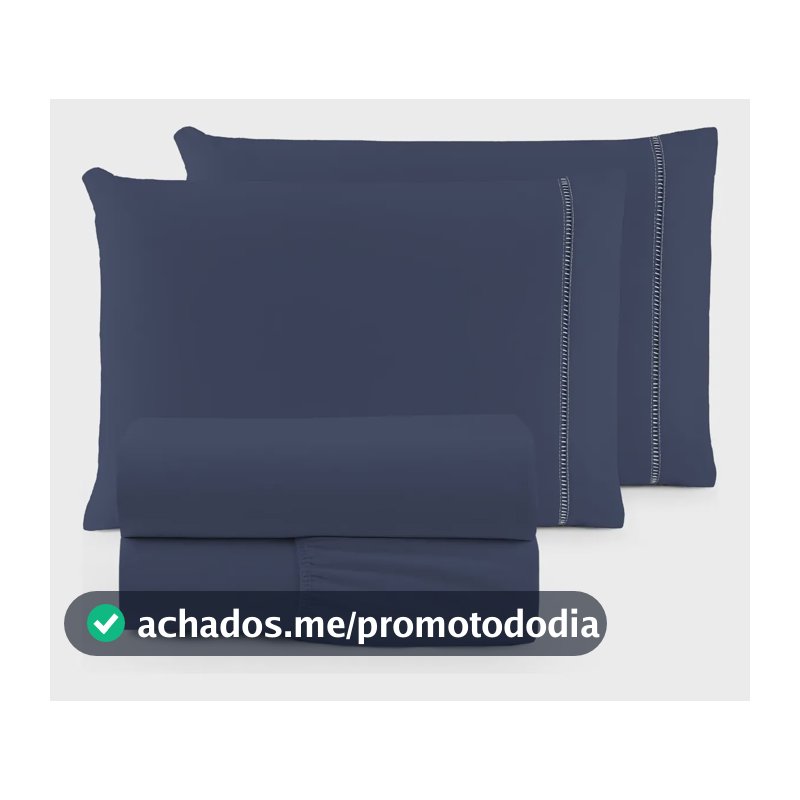 Solteiro 3  Peças 400 Fios Ponto Palito Azul-marinho