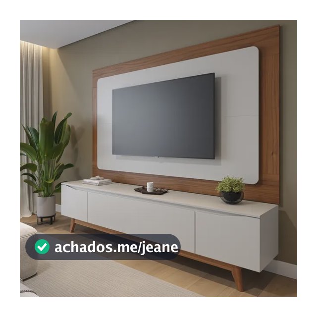 Rack Flynt Com Painel Oslo 180 Cm Para Tv Até 75 Wt Off White Fosco/canella