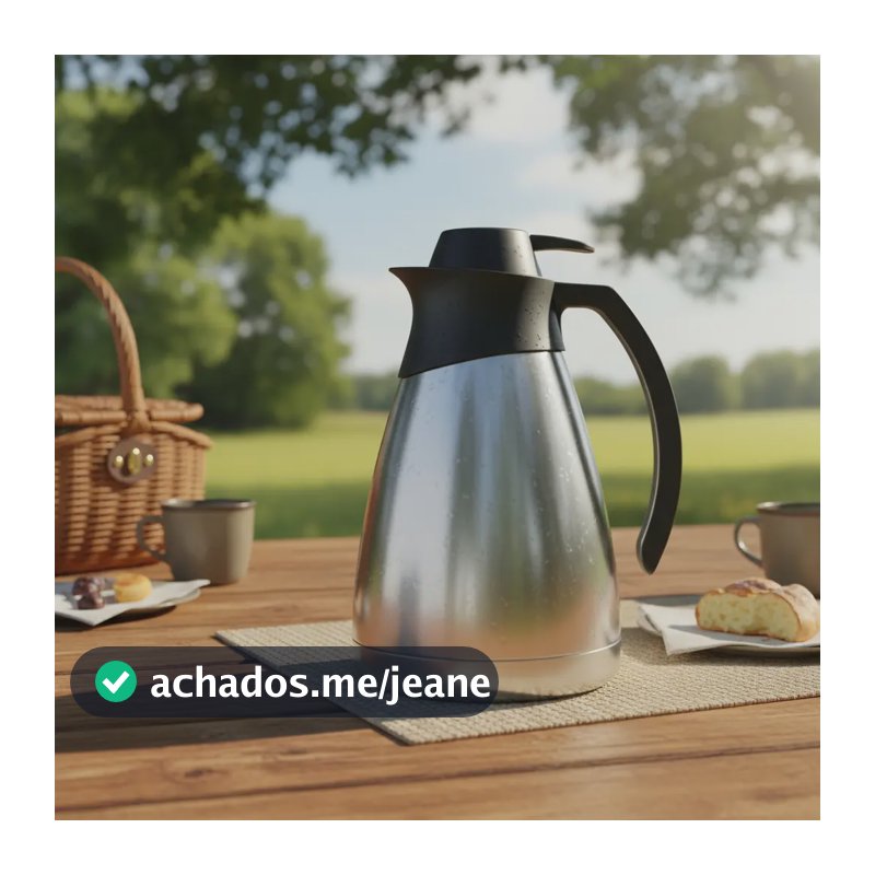 Garrafa Térmica 1L Bule Acolher 100% Inox 1 Litro Com Gatilho Café Leite Chá Sanremo SR1041
