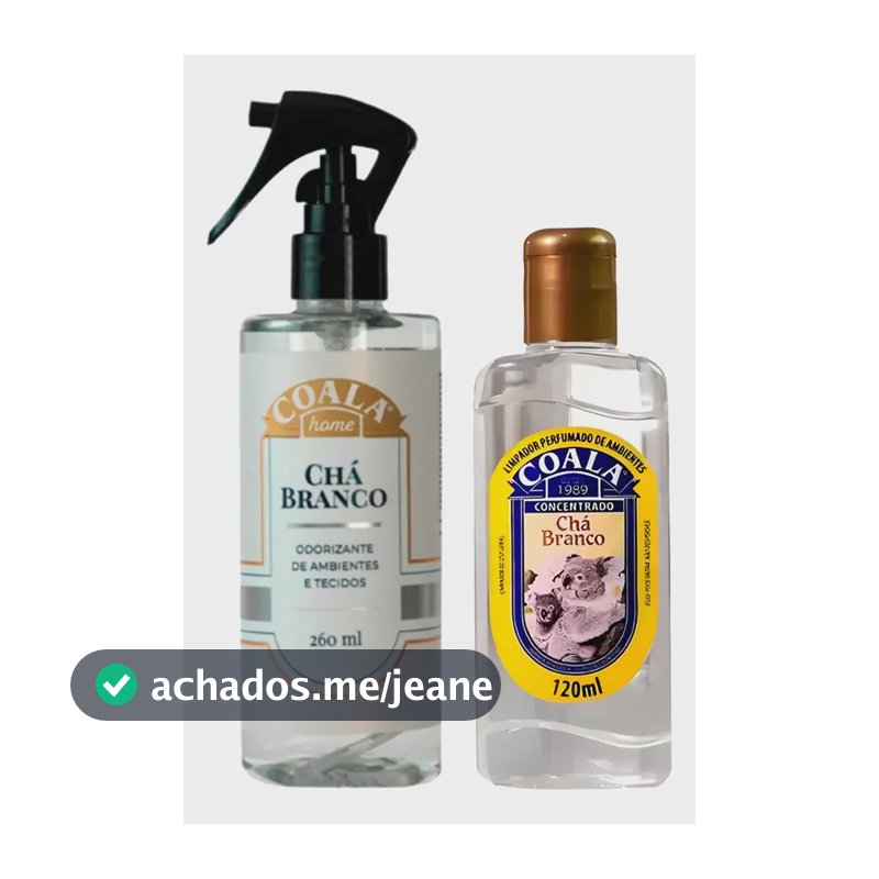 Kit Chá Branco Coala Limpador Concentrado E Aromatizante