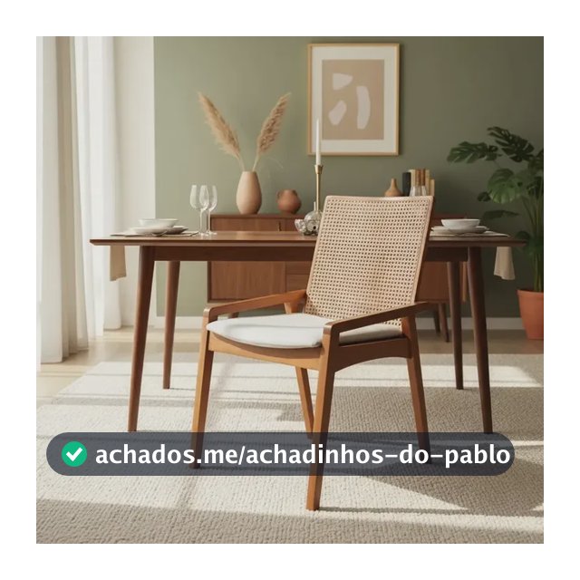 Cadeira Madeira Moderna Telinha Ratan