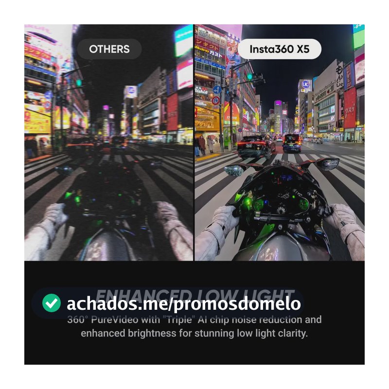 Câmera de ação Insta360 X5 Essentials Pack 8k 360 Imp Black (meia-noite preta)