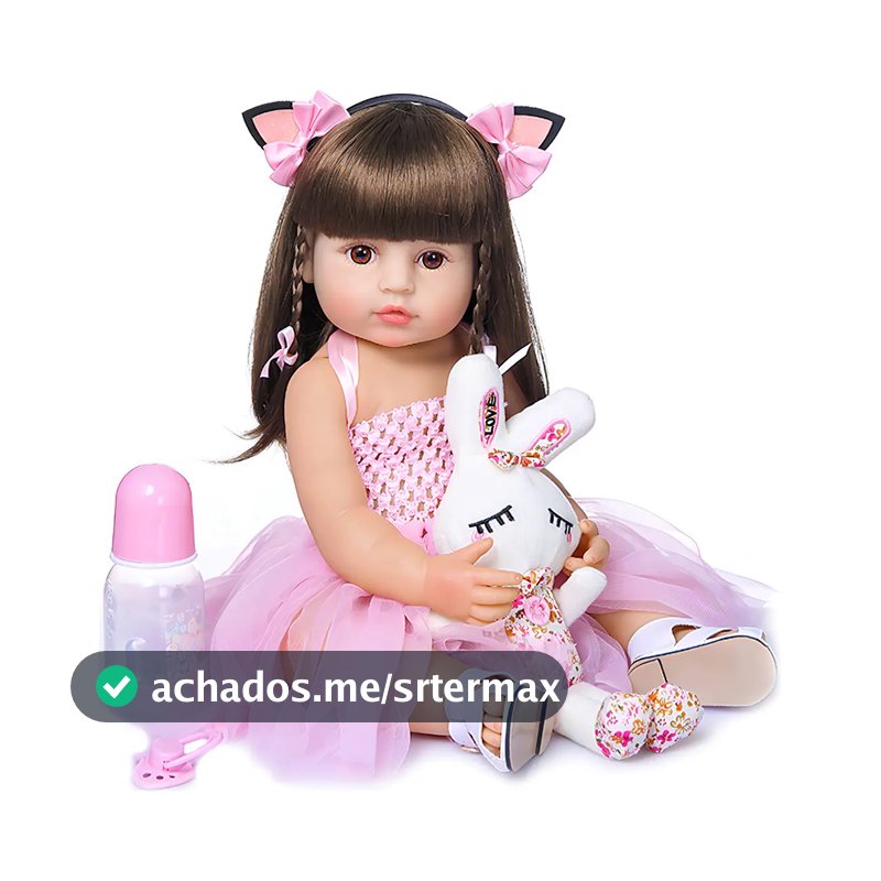 Brastoy Bonecas Bebe Reborn Menina 100% Silicone 55 Cm