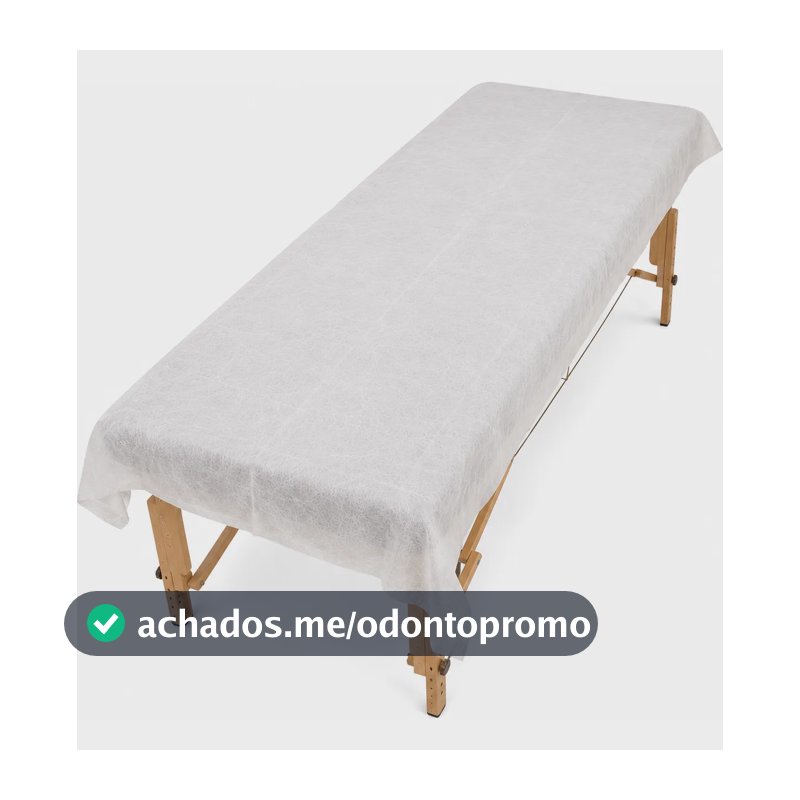 50 Lençol Descartavel Tnt Maca Gr. 15 Sem Elastico 2,10x0,90 Branco