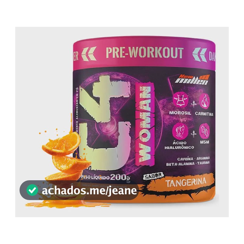 C4 Woman 200g - New Millen - Pré Treino C/ Ácido Hialurônico Sabor Tangerina