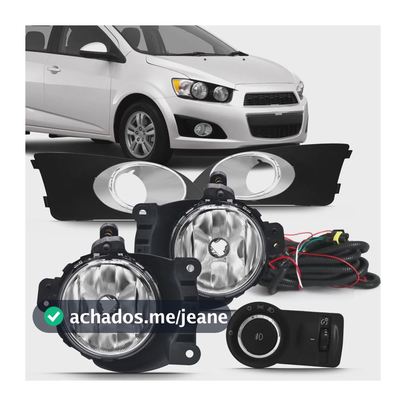 Kit Farol De Milha Sonic 2013 Com Moldura