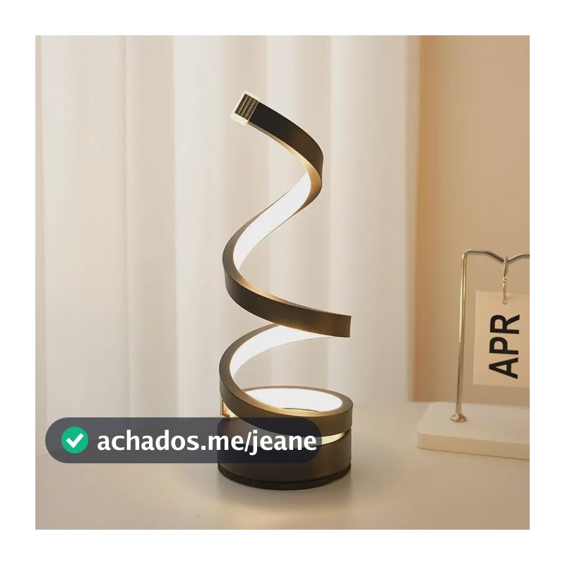 Luminária Mesa Abajur Led Dimerizável Moderna Quarto 3 Cores Preto