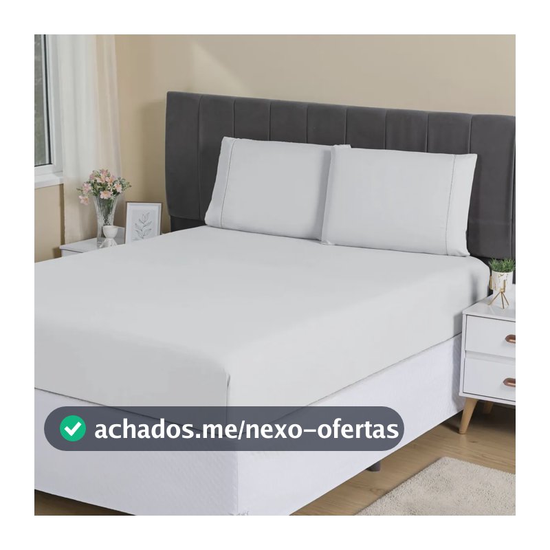 Jogo De Lençol Queen Micropercal 400 Fios Sofisticado 3pç Cor Branco Desenho do tecido Liso