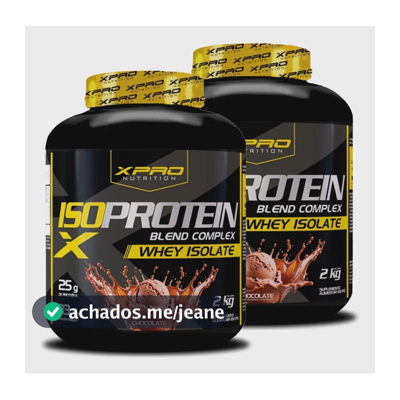 Kit 2 Suplementos Whey Protein Isolado Blend Complex 2kg Chocolate Zero Açucar - Xpro Nutrition