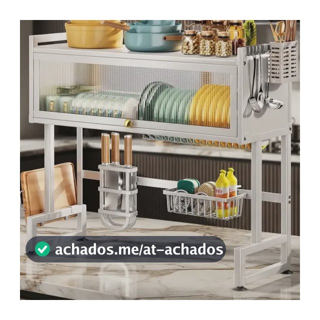 Escorredor De Pratos Louça Preto Cozinha Suspensa 65cm 18pçs Branco