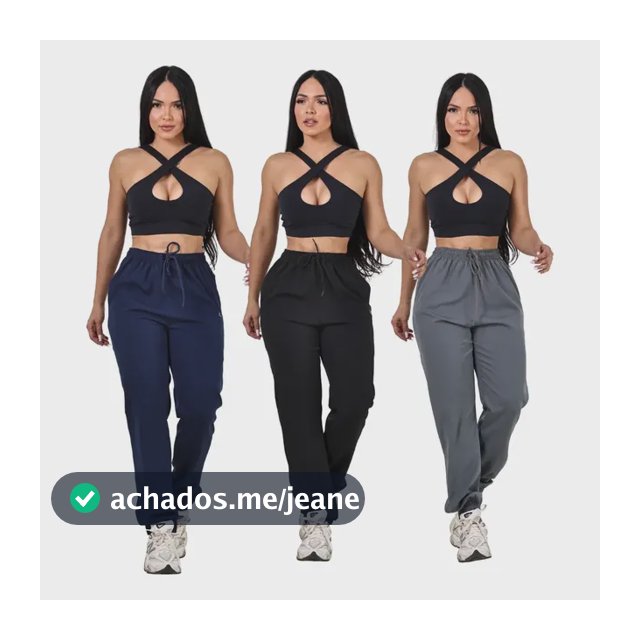 Kit 3 Calças Jogger Femininas Secagem Rápida E Conforto Preto - Marinho - Cinza Escuro Liso G
