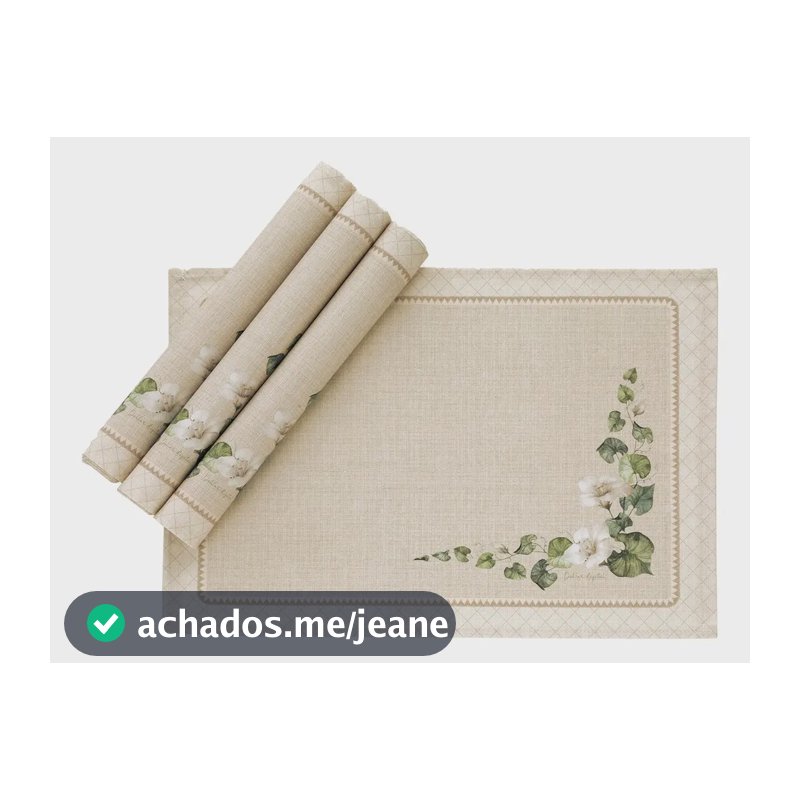 Kit Jogo Americano 4 Peças Retangular Estampado Dohler Renova Botânica