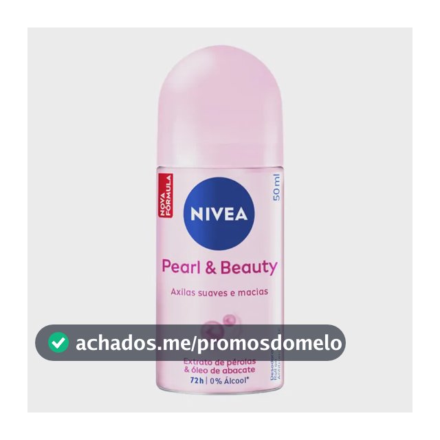NIVEA Desodorante Antitranspirante Roll-on Pearl & Beauty 50ml, Proteção 72h, Previne Irritações, Contra Suor e Odores, Axilas Suaves
