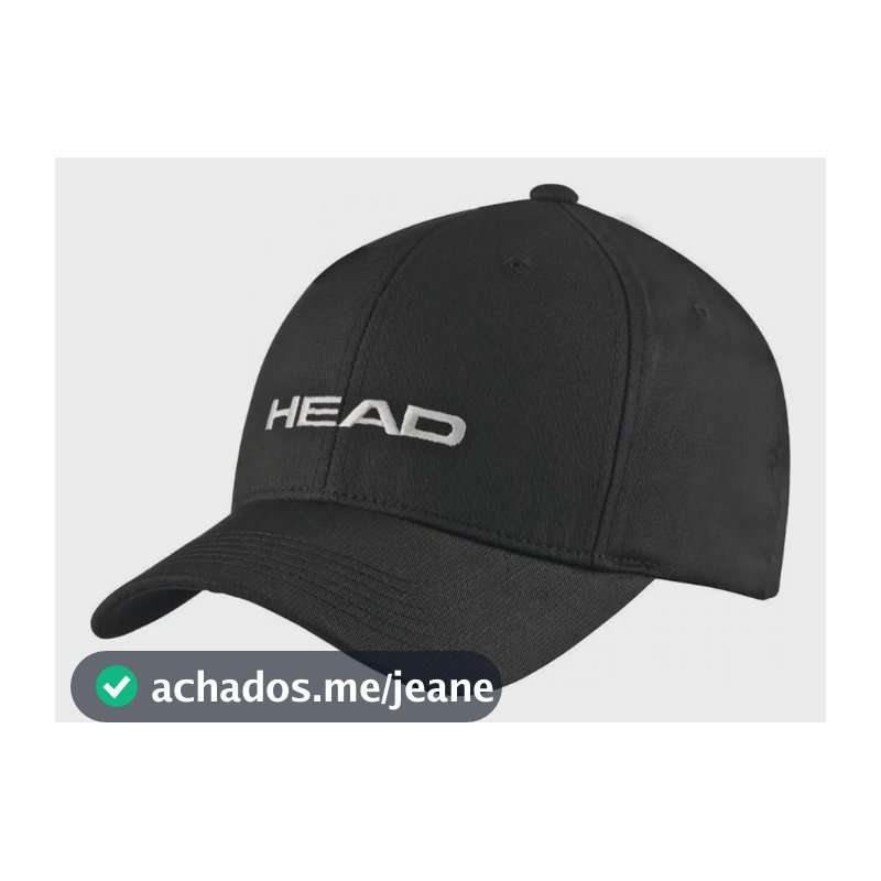 Boné Head Promotion Preto para Tennis e Esportes com Logo Frontal