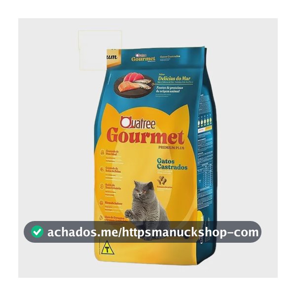 Quatree Premium Ração Gatos Castrados Delicias do Mar Gourmet 10,1kg